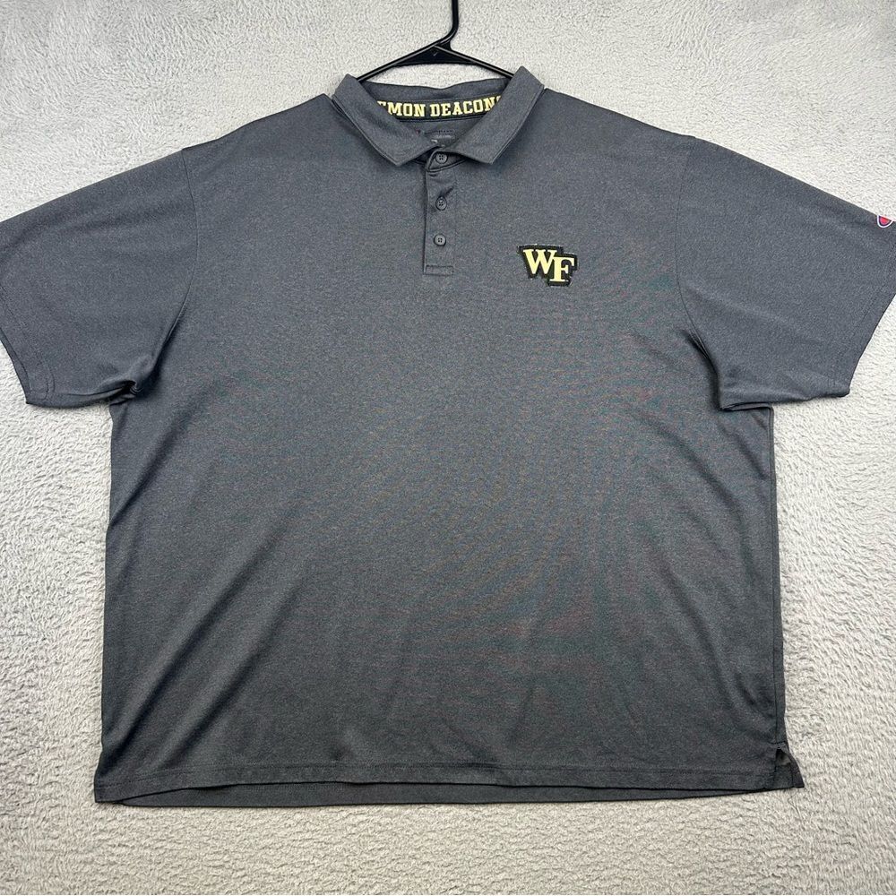 Wake Forest‎ Polo Shirt Mens 2XL Gray Sports Demon Deacons Champion College